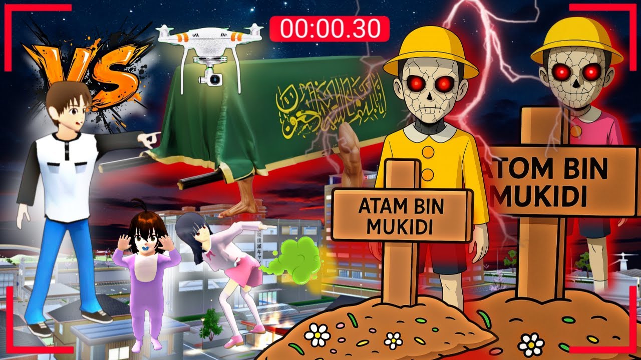 Yuta Mio Panik CCTV Merekam Anomali Keranda Terbang, Hantu Atam & Atom Menyerang Kota Sakura 😱
