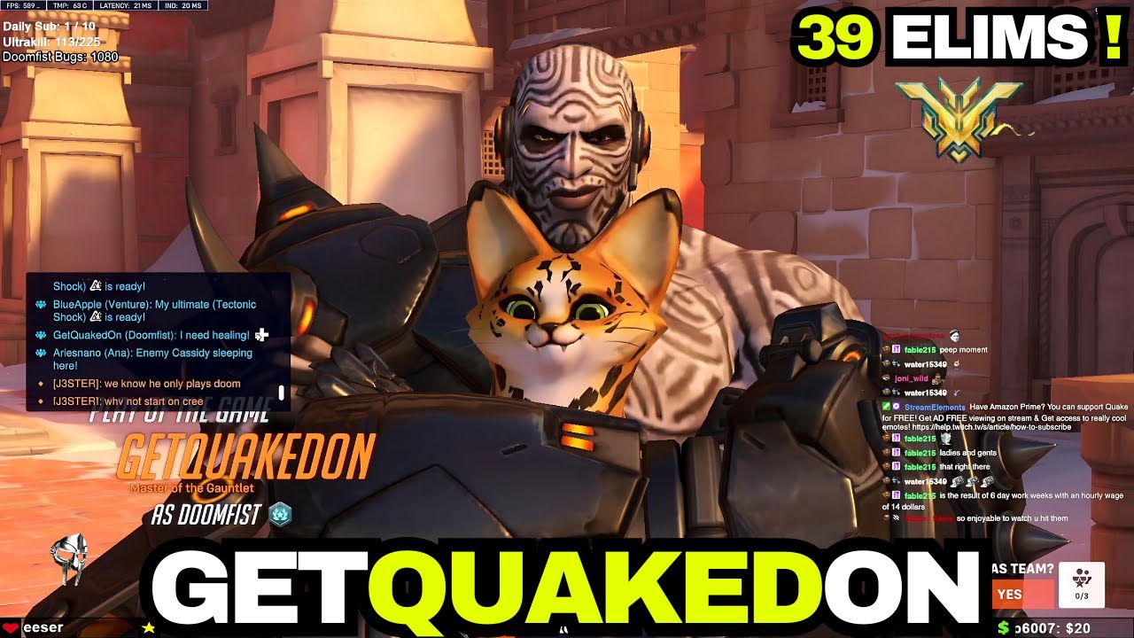 POTG! THE FINAL BOSS! 💀 GETQUAKEDON DOOMFIST GAMEPLAY  OVERWATCH 2 SEASON 12