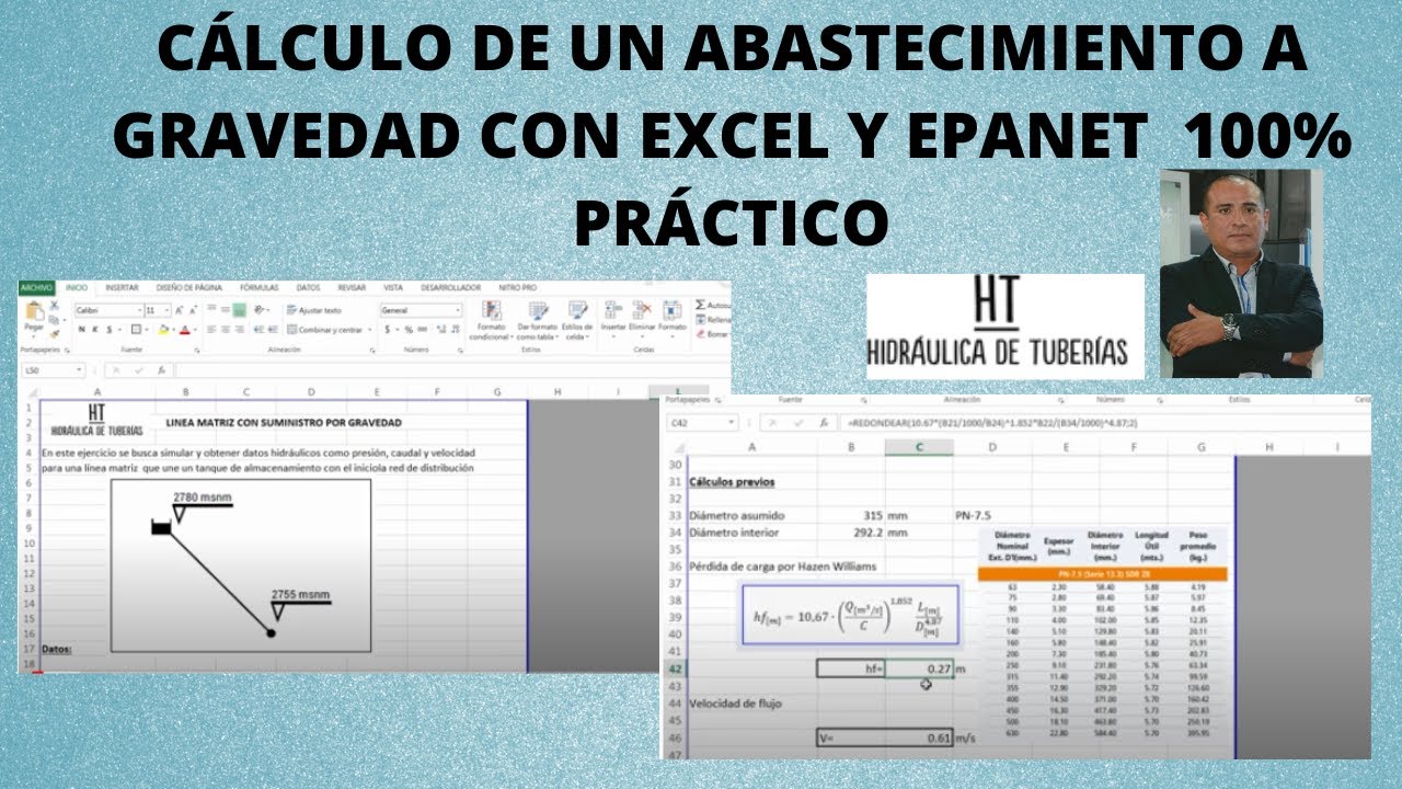 Cálculo de un abastecimiento a gravedad con Excel y Epanet