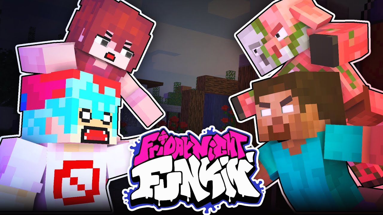 Monster School : FRIDAY NIGHT FUNKIN but Mobs vs Boyfriend - Minecraft Animation