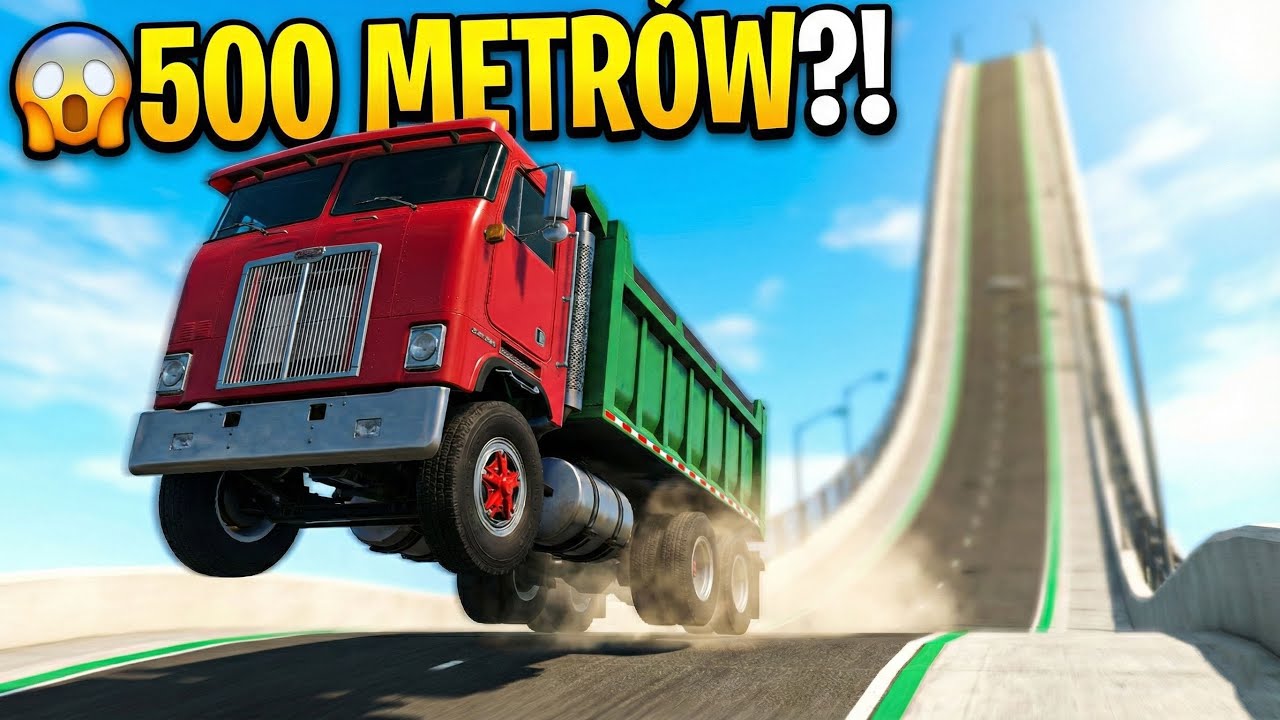 LOSUJEMY AUTO i SKACZEMY Z NAJWIĘKSZEJ SKOCZNI! 💥 Kto poleci DALEJ? | BeamNG.drive