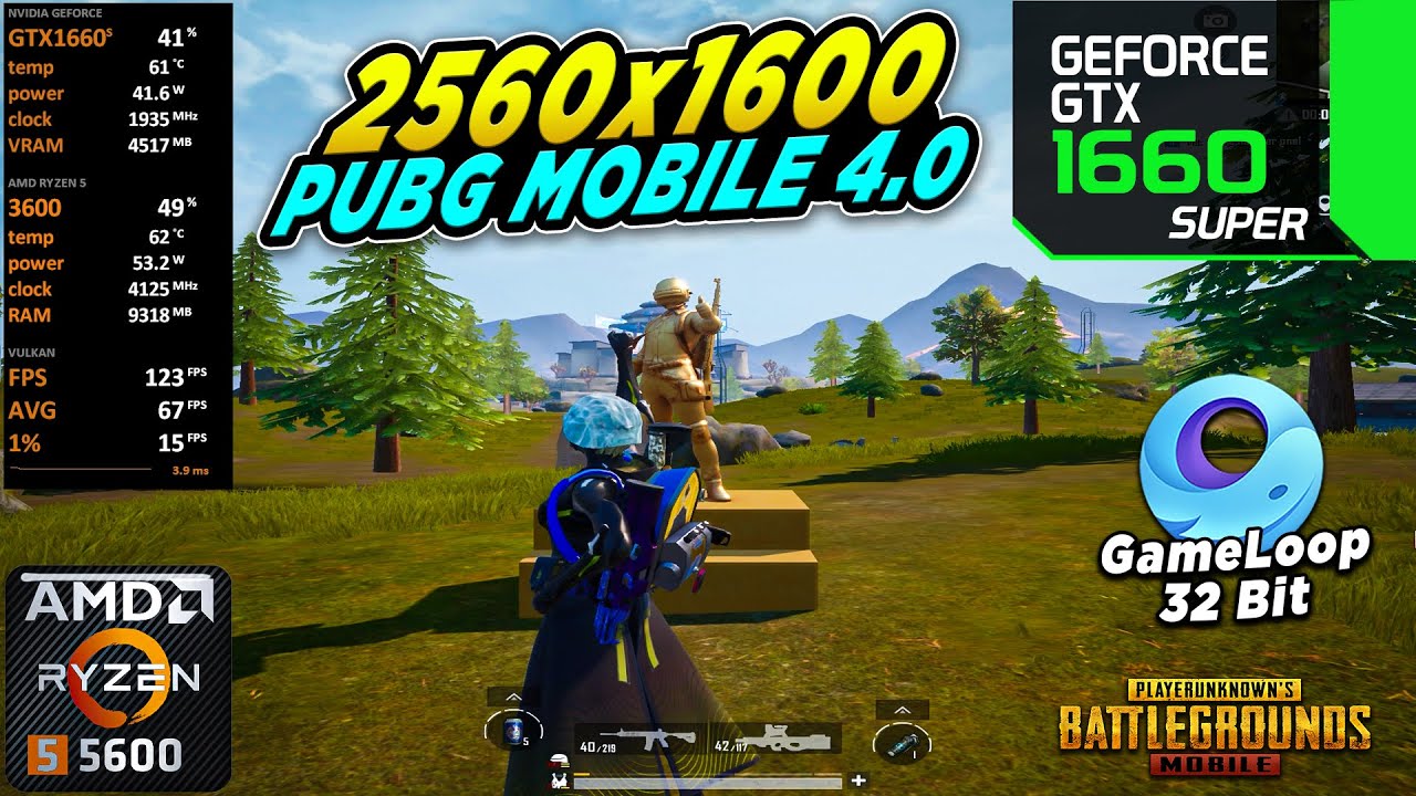 PUBG Mobile Ultra HD + 120 FPS Test  GTX 1660 Super + Ryzen 5 5600  Gameloop (32-Bit)