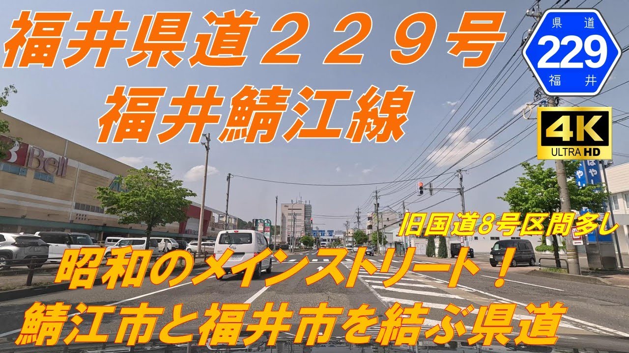 【福井県道229号】福井鯖江線　★昭和のメインストリート　旧国道8号線区間多し　市街地道（福井市、鯖江市）