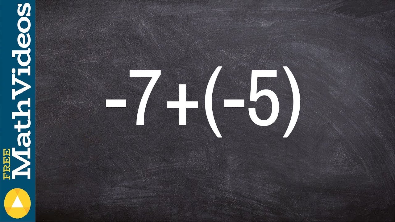 Adding real numbers negative to a negative, -7 + (-5)