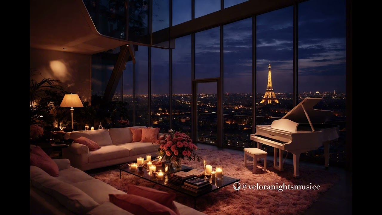 A Quiet Night Above Paris 🎹 Soft Piano & Candlelight