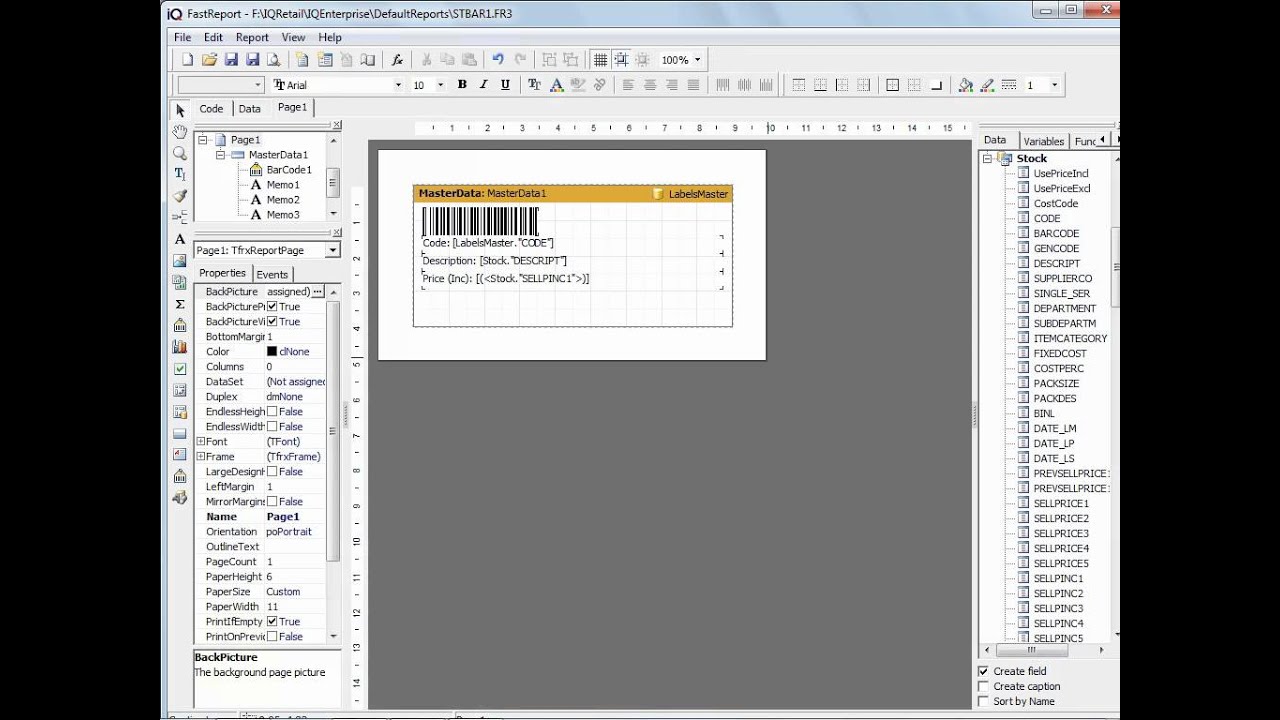 Stock   Reports   GRV Label Printing   3 1   GRV Lables   Preview + Design