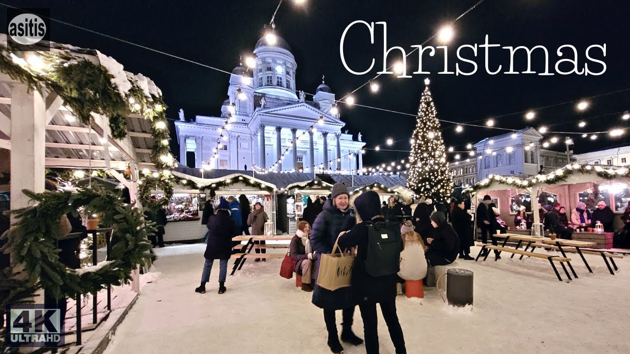 Helsinki Christmas Walk 🎅 Snowy city center after several days of snowfall☃️(15 Dec 2022)