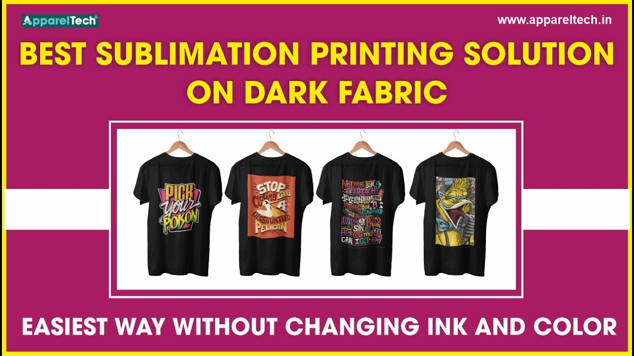 Best sublimation printing solution on dark fabric | Easiest way without changing ink and color.