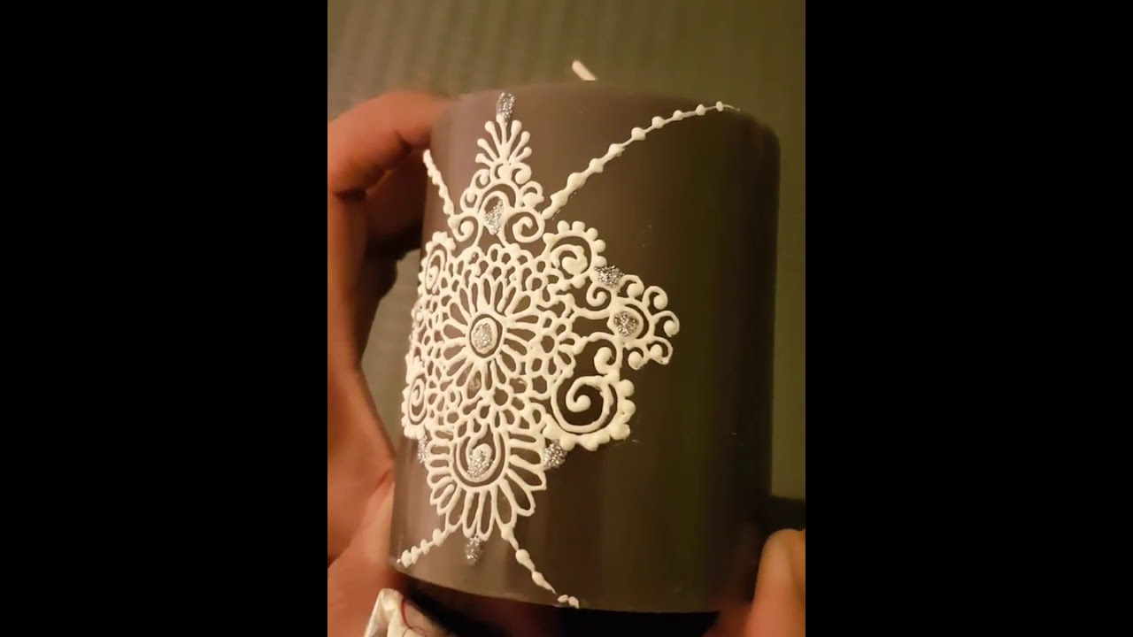Tuto decoration bougie avec le henne blanc