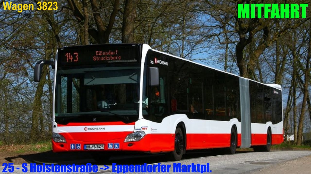Mitfahrt | Hamburg Linie 25 - S Holstenstraße ➡ Eppendorfer Marktplatz | Wagen 3823