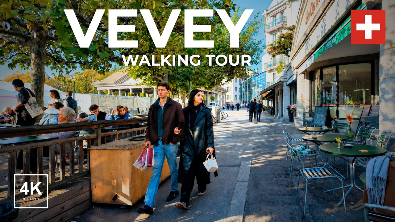 Vevey, Switzerland 🇨🇭 | 4K Walking Tour Along Lake Geneva (2025)