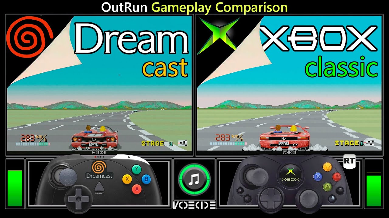 OutRun (Dreamcast vs Xbox Classic) Gameplay Comparison