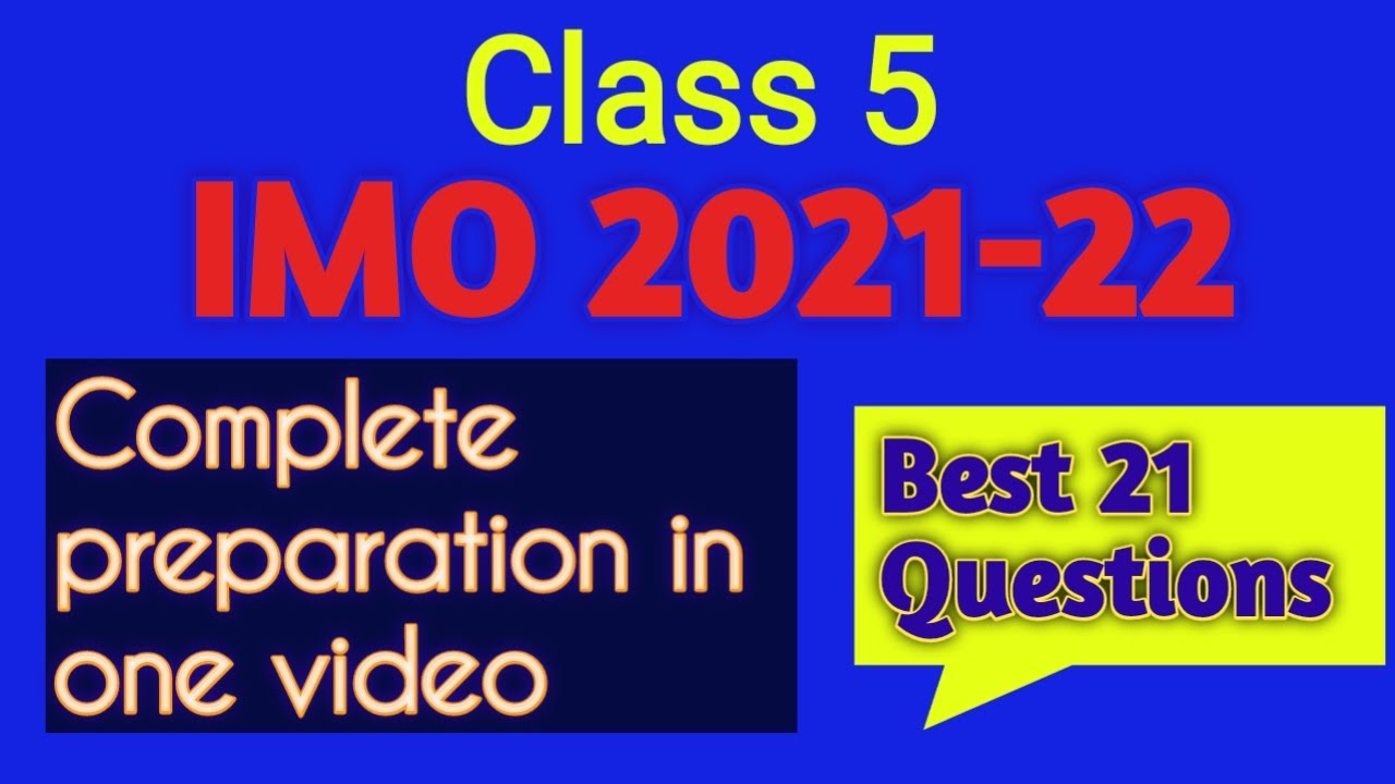 IMO Class 5 | IMO 2021-22 | Important questions of IMO Class 5 | IMO previous year papers |  sof imo