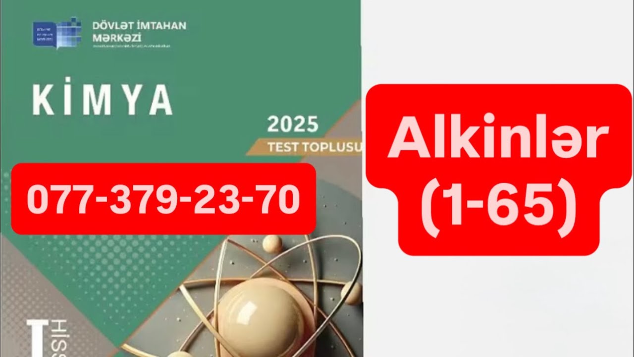 Alkinlər test izahı (1-65) Kimya DİM test toplusu 2025