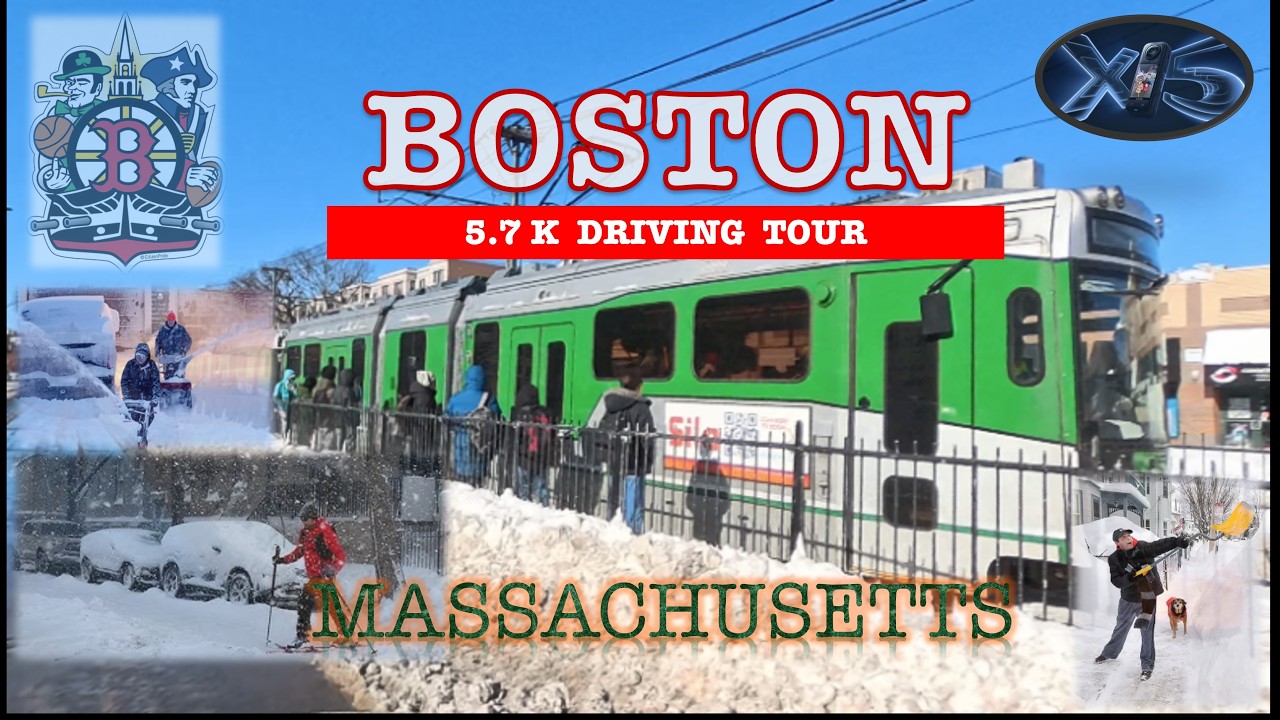 ❄️ Boston After the Blizzard I Golden Sun, ☀️ White Streets: 5.7K Driving Tour Boston (Feb 23, 2026)