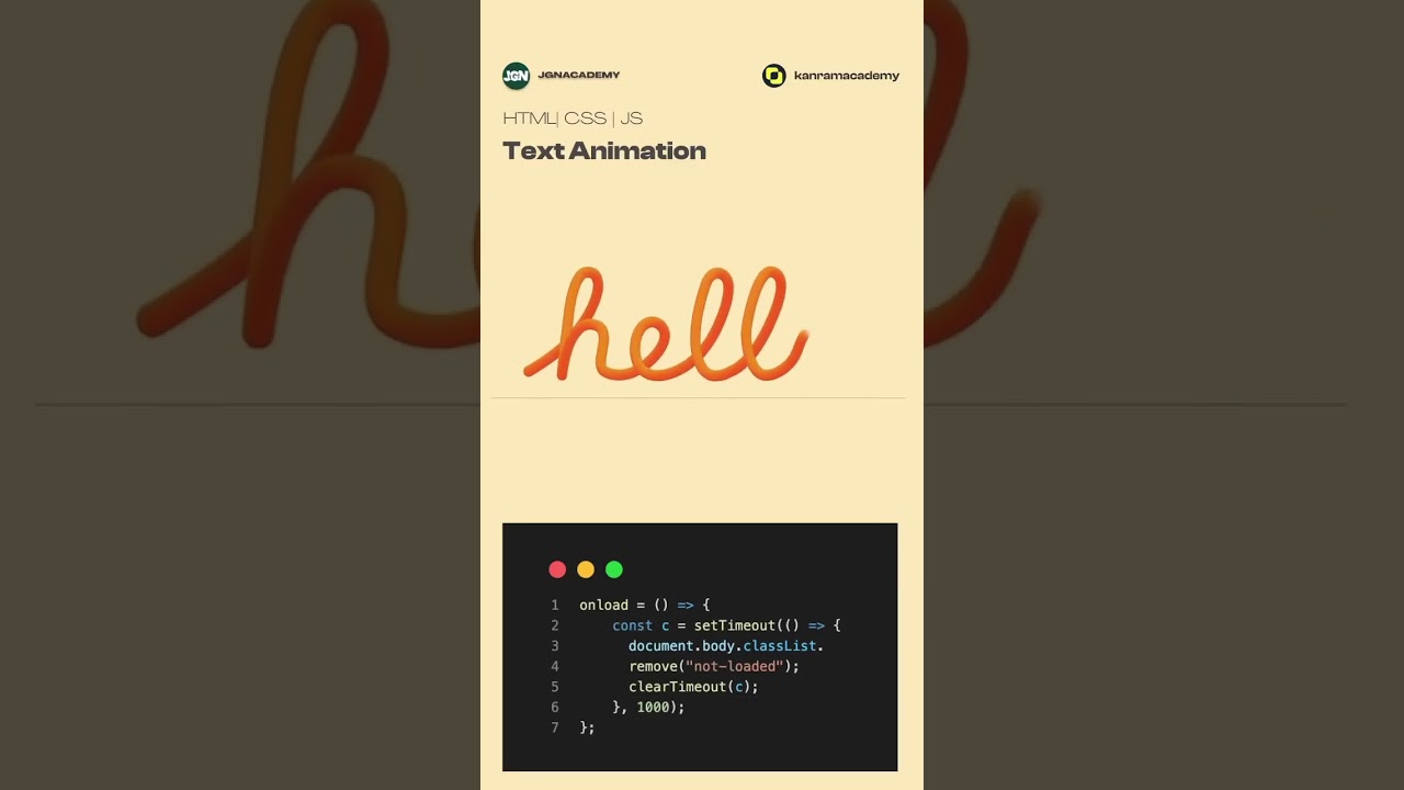 Text animation hello in html css and javascript #javascript
