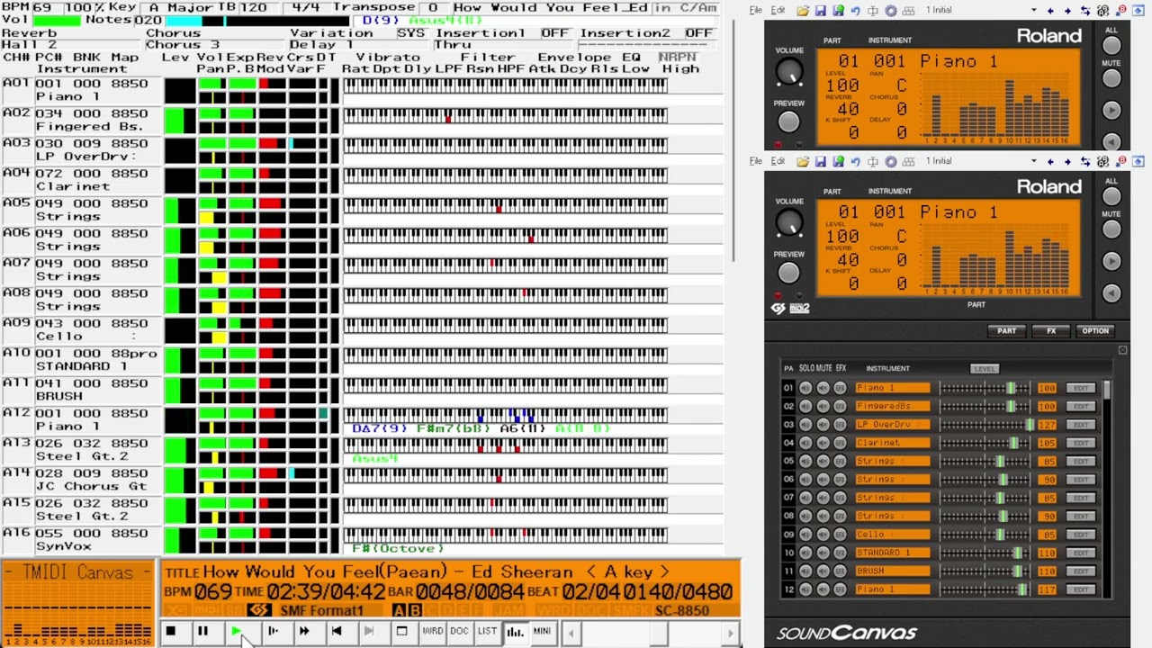 【 MIDI 】 Ed Sheeran - How Would You Feel (Paean)   A key       midi伴奏