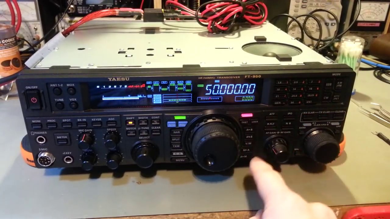 Yaesu FT-950 radio repair.  Damage caused by attempted modification.