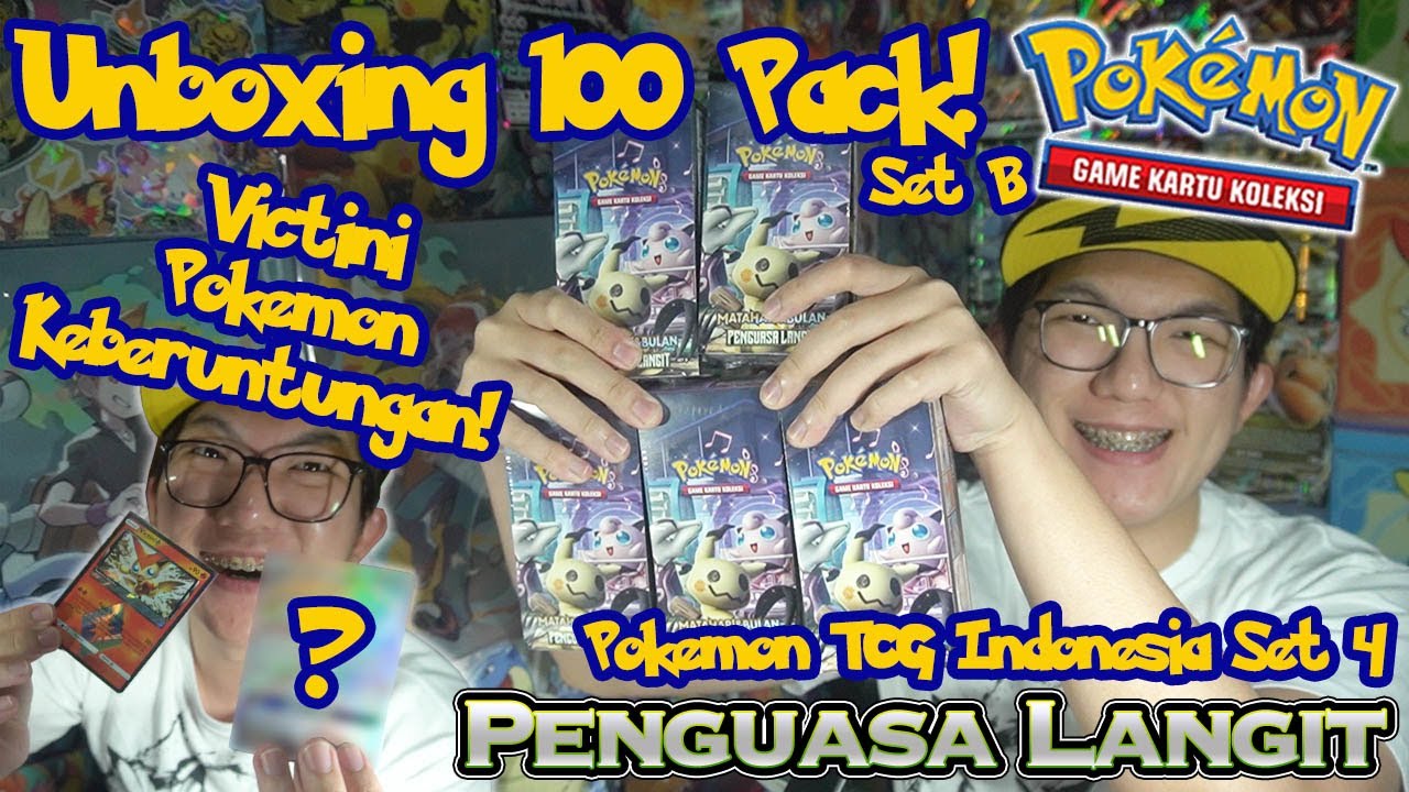 Victini Bawa Hoki! Unboxing 100 Pack Penguasa Langit Set B - Pokemon TCG Indonesia
