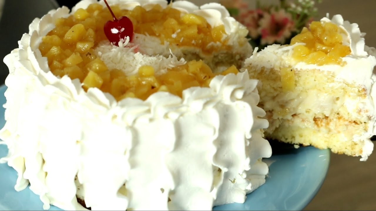 O MELHOR BOLO DE ABACAXI COM COCO QUE JA FIZ E PROVEI | DESDE A MASSA AO RECHEIO |  KAREN MUNHOZ