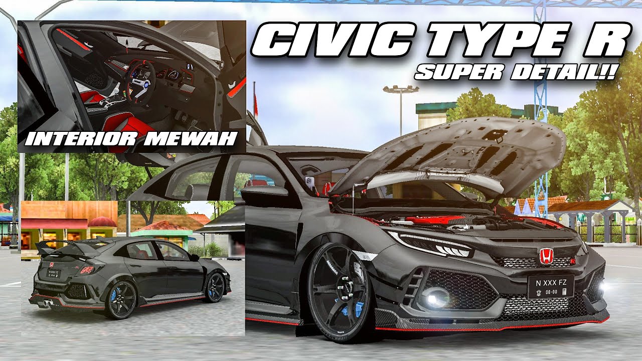 REVIEW MOD BUSSID HONDA CIVIC TYPE R INTERIOR MEWAH & SUPER DETAIL (ADA MODE CEPER!!)