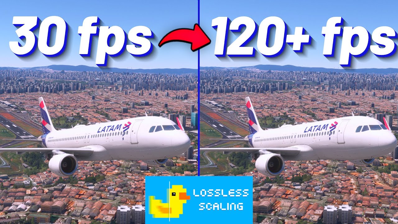 LOSSLESS SCALING no FLIGHT SIMULATOR 2020 e 2024 | AUMENTE seu FPS em 20X? 😏