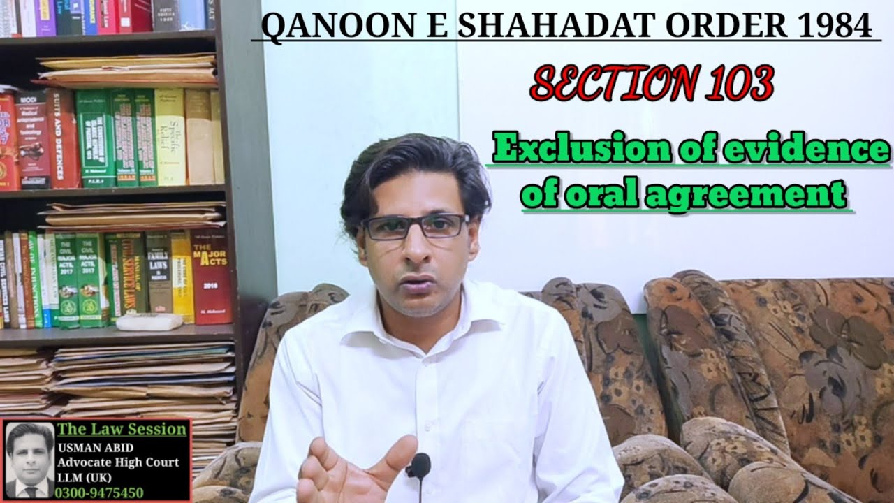 exclusion of evidence of oral agreement | article 103 qso 1984 | section 92 evidence act 1984