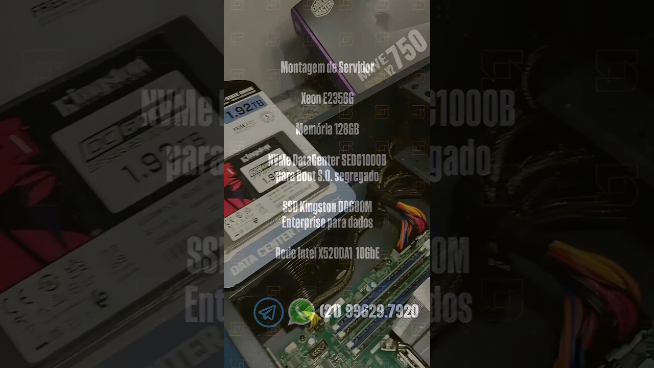 Xeon E2356G, Mem&oacute;ria 128GB, NVMe DataCenter SEDC1000B Boot + SSD&nbsp;Kingston&nbsp;DC600M,&nbsp;Rede Intel X520DA1