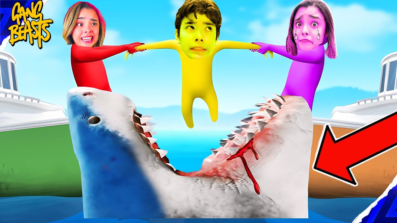 TRALALERO TRALALA apareceu um TUBARÃO GIGANTE no GANG BEASTS!