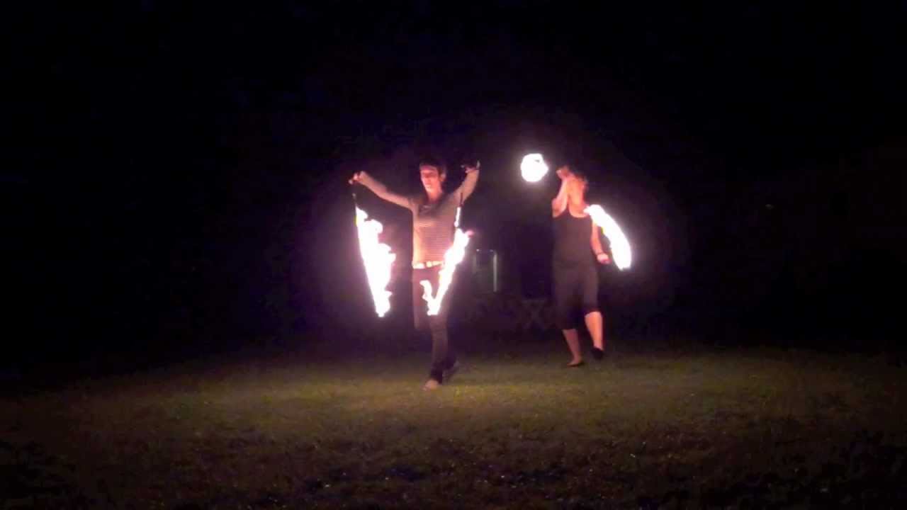 Martina dances with fire- amazing poi fire dancing