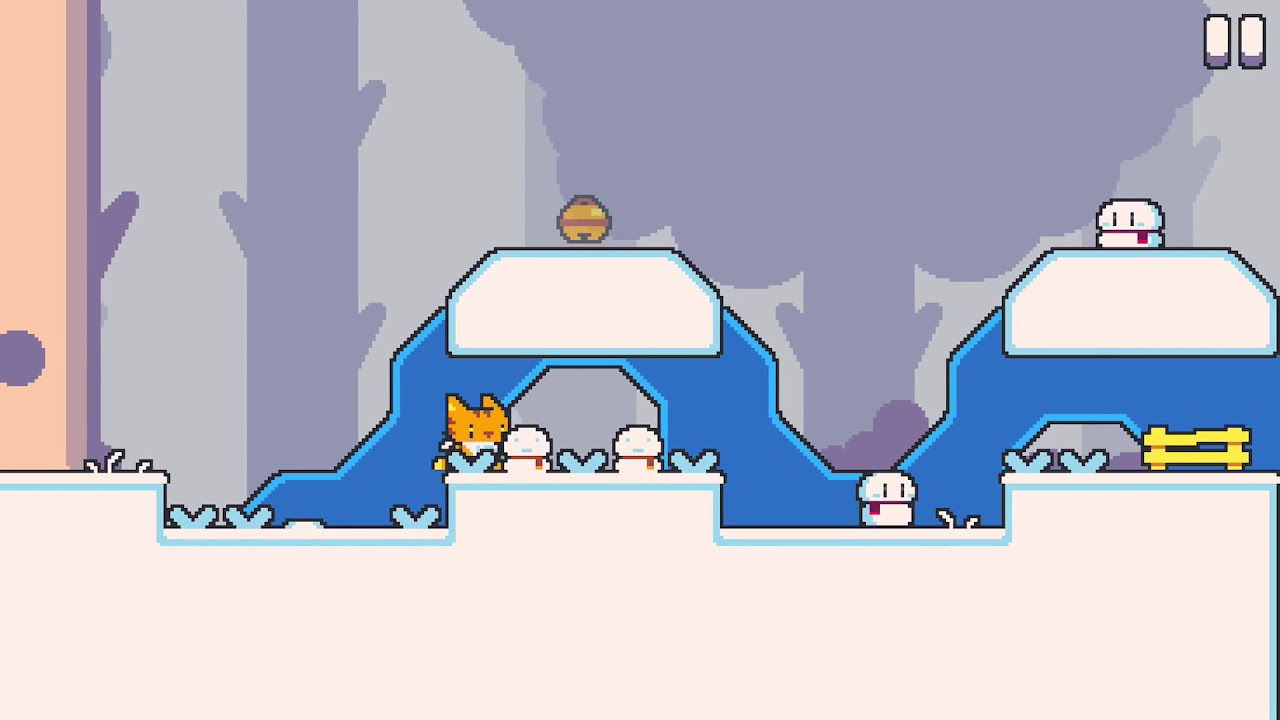 Super Cat Tales, World 4-2, snowman parade