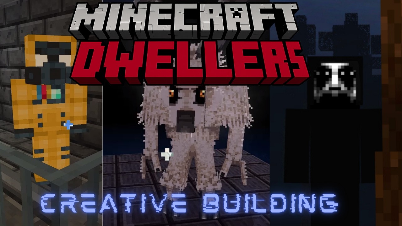 Building in Minecraft with the creepy Dwellers around (No Commentary)