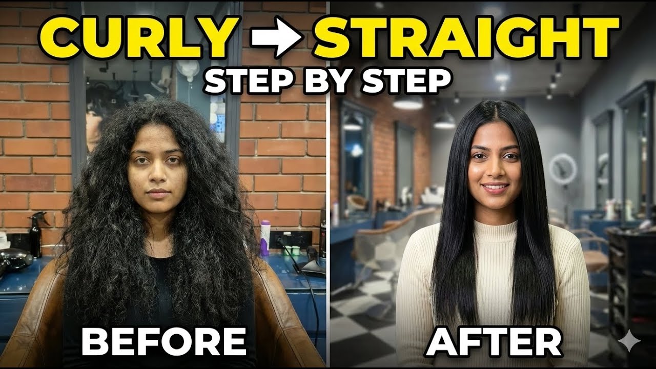 From Curly Mess to Silky Straight ✨ | Complete Hair Tutorial