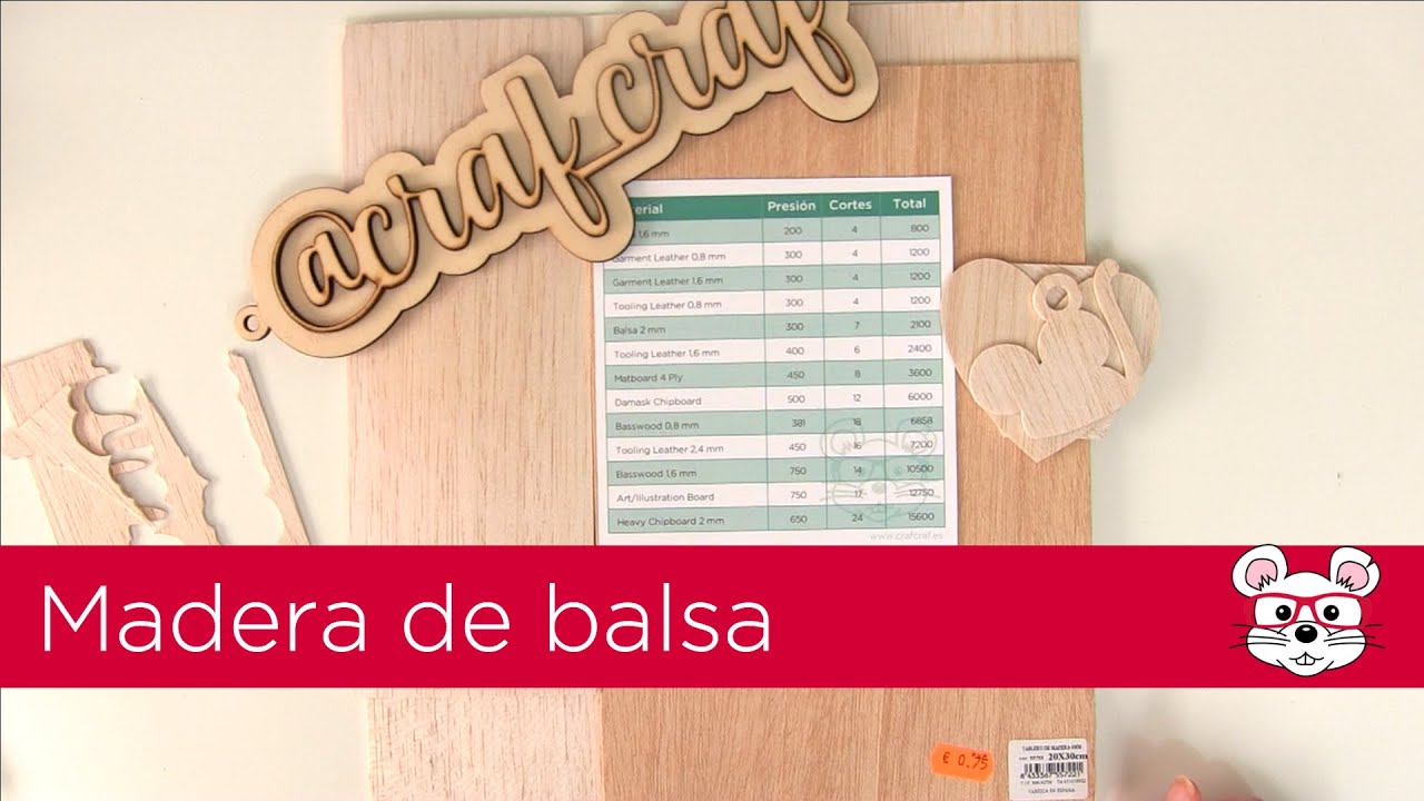 Madera de balsa para cortar con tu Maker o Cameo 4