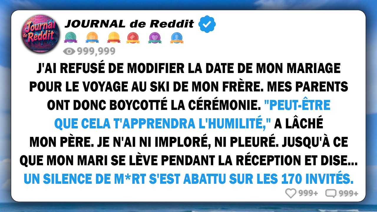 Mes parents sont partis de mon mariage pour le voyage au ski de mon frère - puis mon mari a brisé le