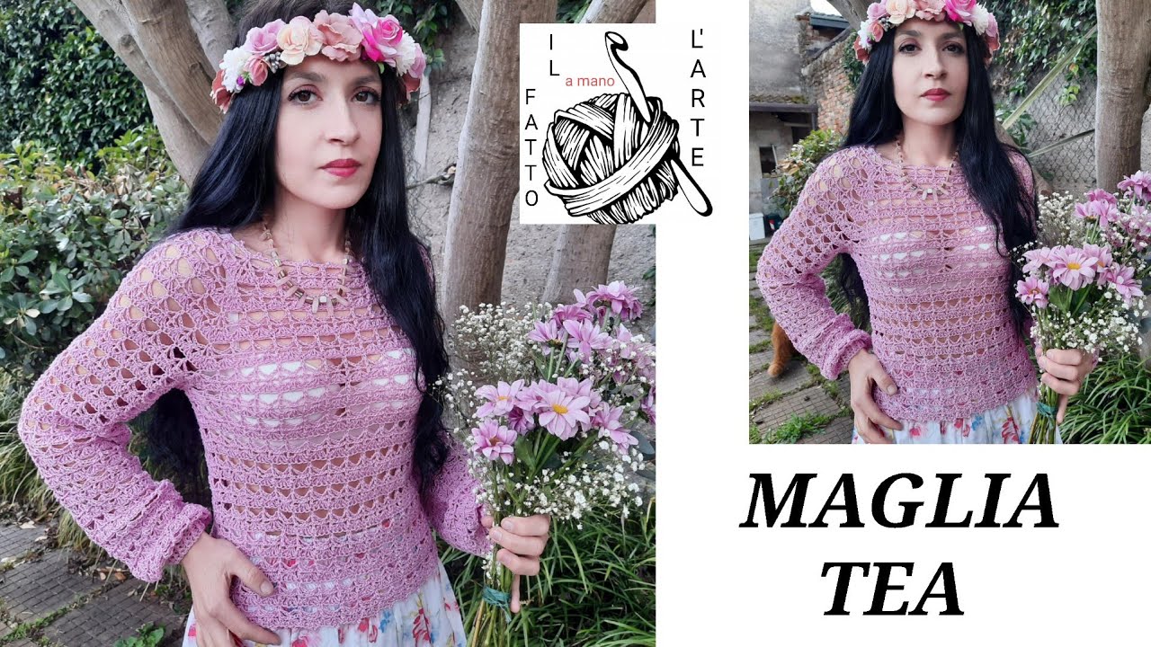 TUTORIAL  UNCINETTO/CROCHET       MAGLIA       TEA      TUTTE LE TAGLIE