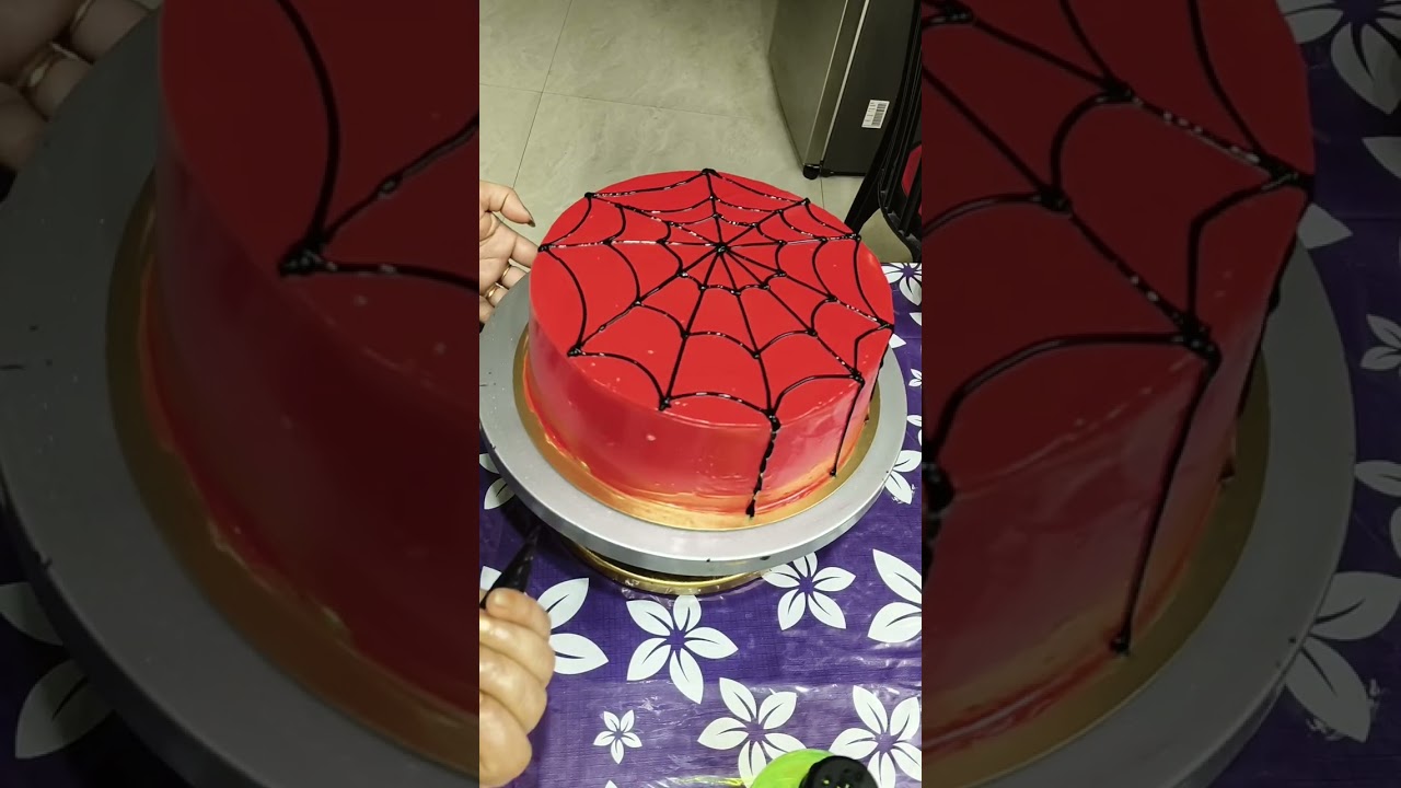 Spider man cake chocolate flavour ❤️🎂🍫