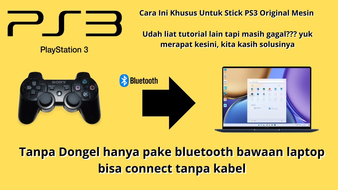 Cara Menghubungkan Stick PS3 Ori Mesin ke laptop tanpa dongel dan pasti berhasil 100%