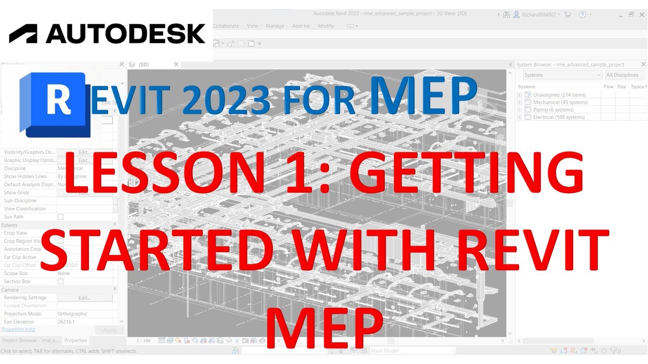 REVIT 2023 ДЛЯ MEP — Урок 1. Начало работы с проектом MEP