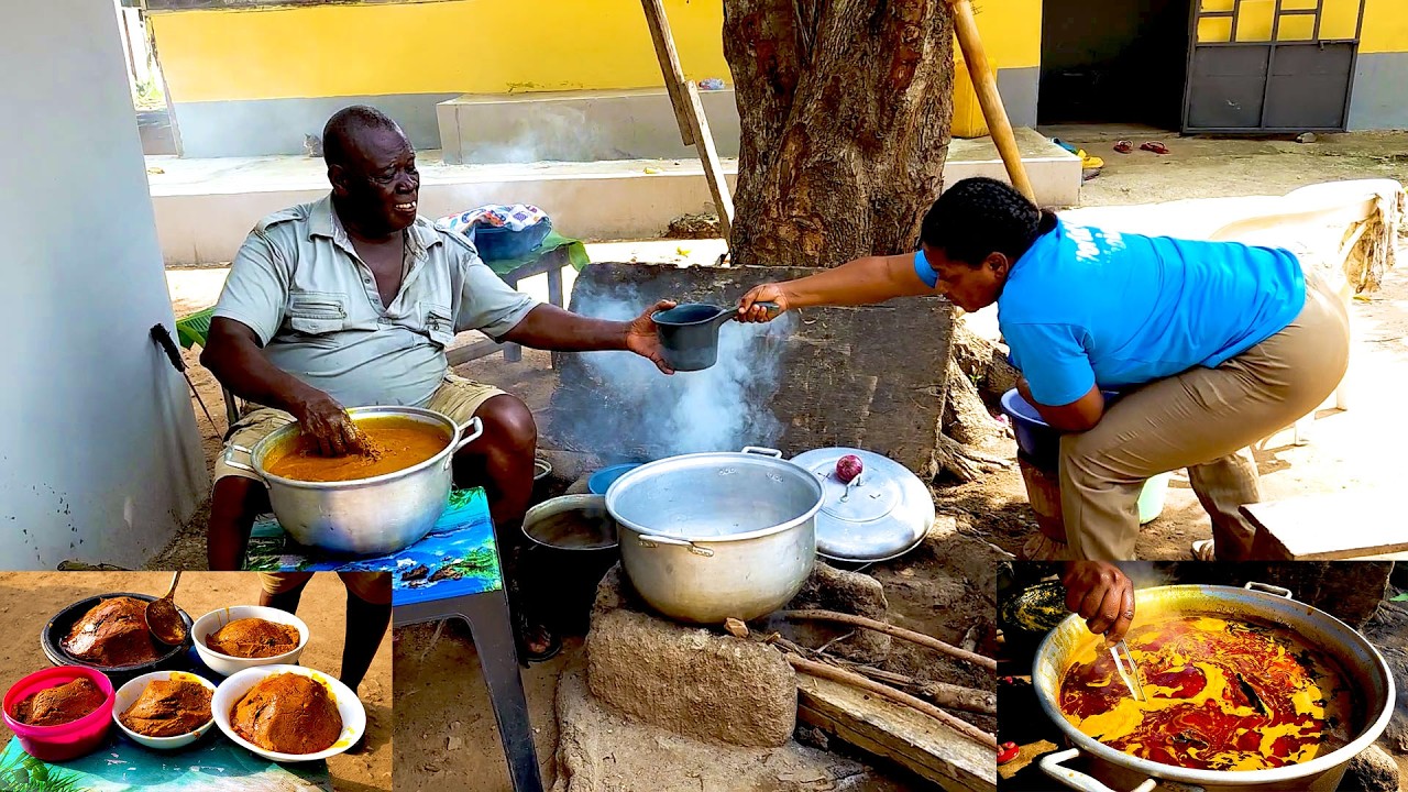 Grandpa Made Palmnut Soup From Scratch — This Village Method Will Touch Your Soul 🇬🇭🔥