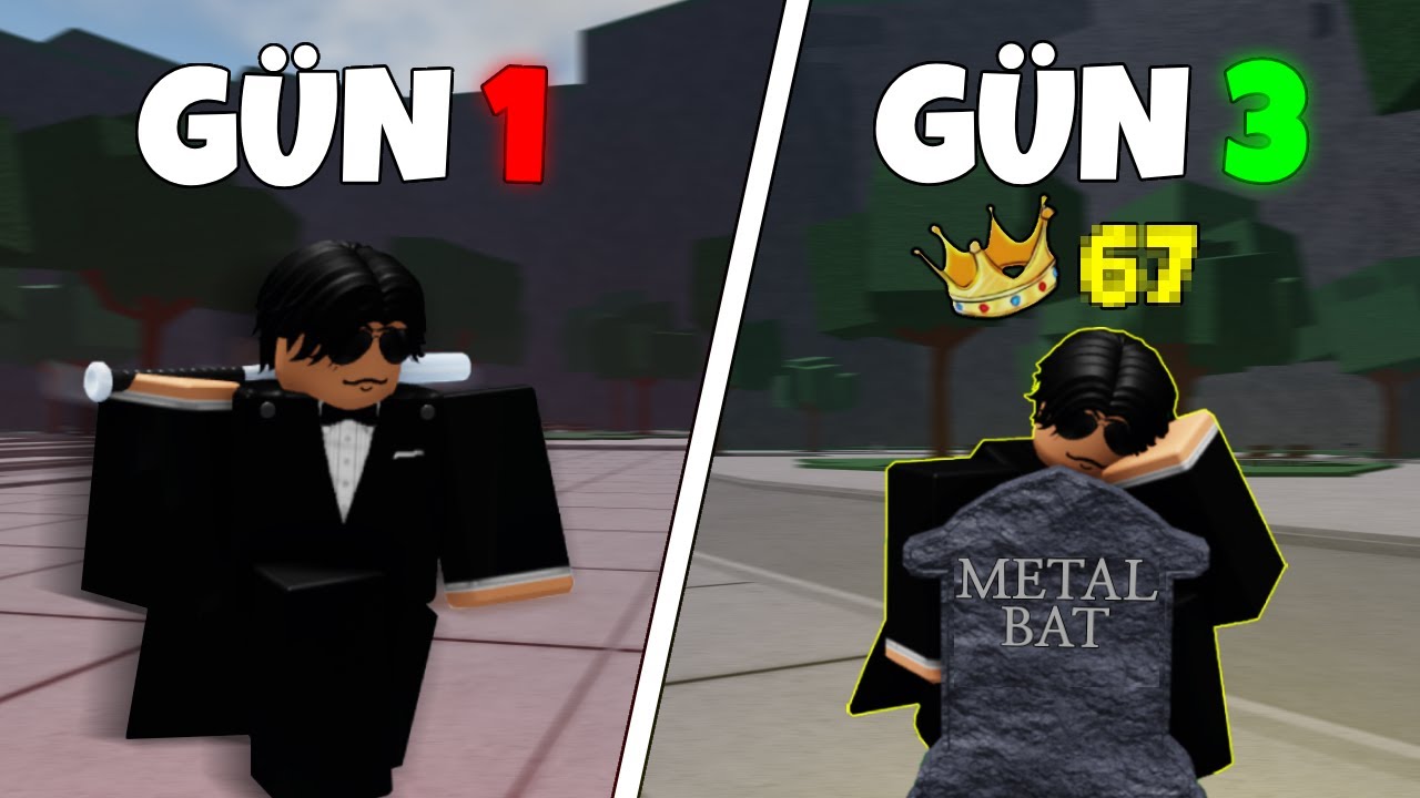 3 G&Uuml;N BOYUNCA METAL BAT OYNADIM! - The Strongest Battlegrounds