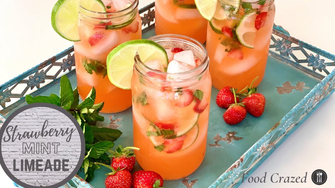 Strawberry Mint Limeade - Made With Real Strawberries - Food Crazed