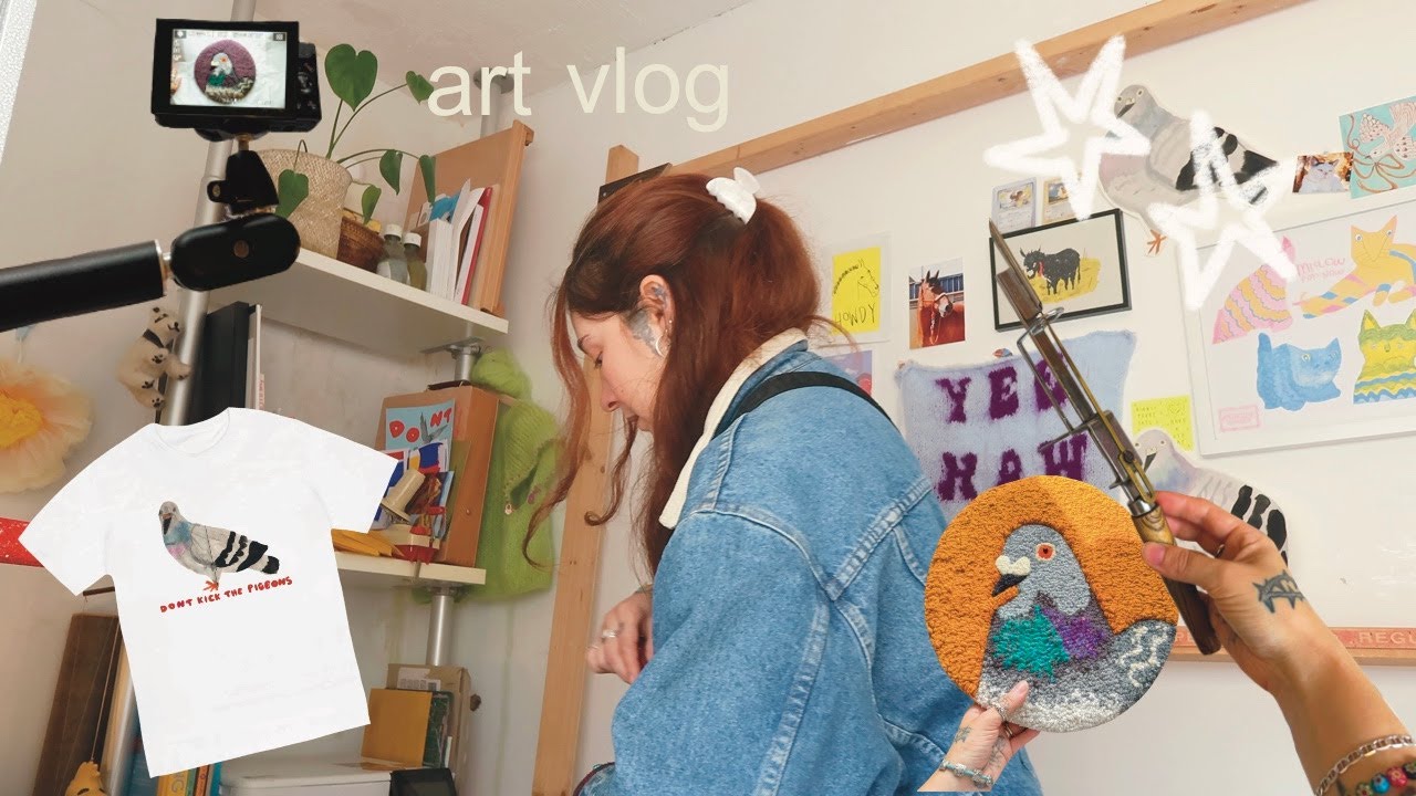 𓅪 день из жизни художника 𓅪 искусство, текстиль, тафтинг, голуби и т. д. и т. п.