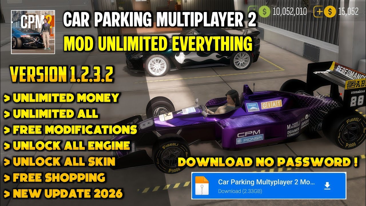 Car Parking Multiplayer 2 Mod Menu Version 1.2.3.2 New 2026 - Unlimited Money & Unlocked All