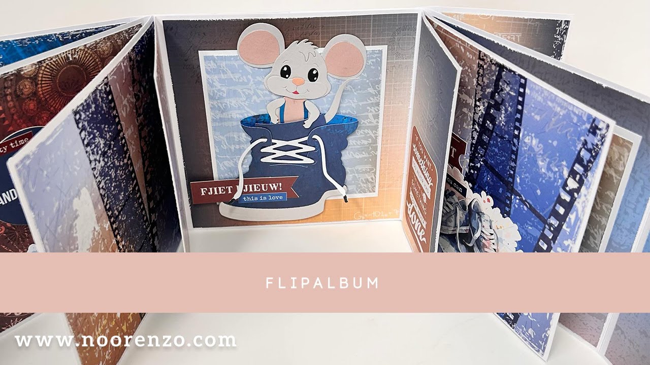 Flipalbum maken met Men at Work en Meet the Mice van Elizabeth Craft Designs door Jolanda
