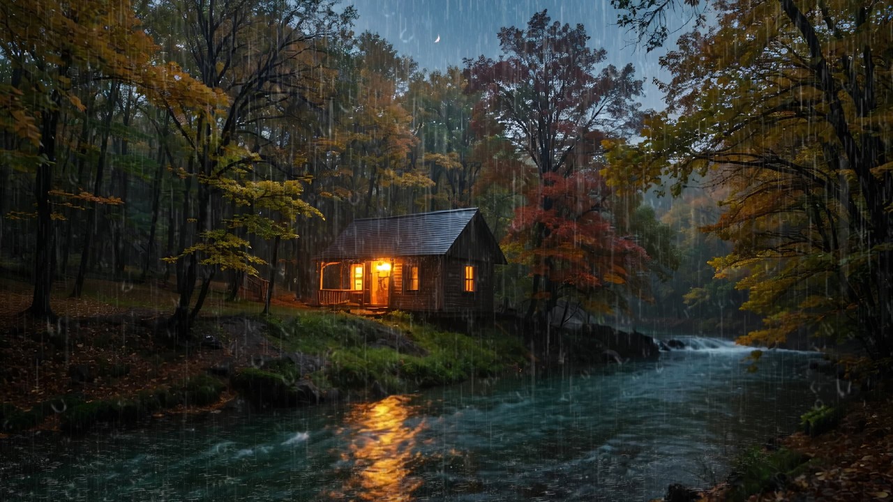 Cozy Forest Rain Sounds 🌧 Night Rain for Deep Sleep & Relaxation