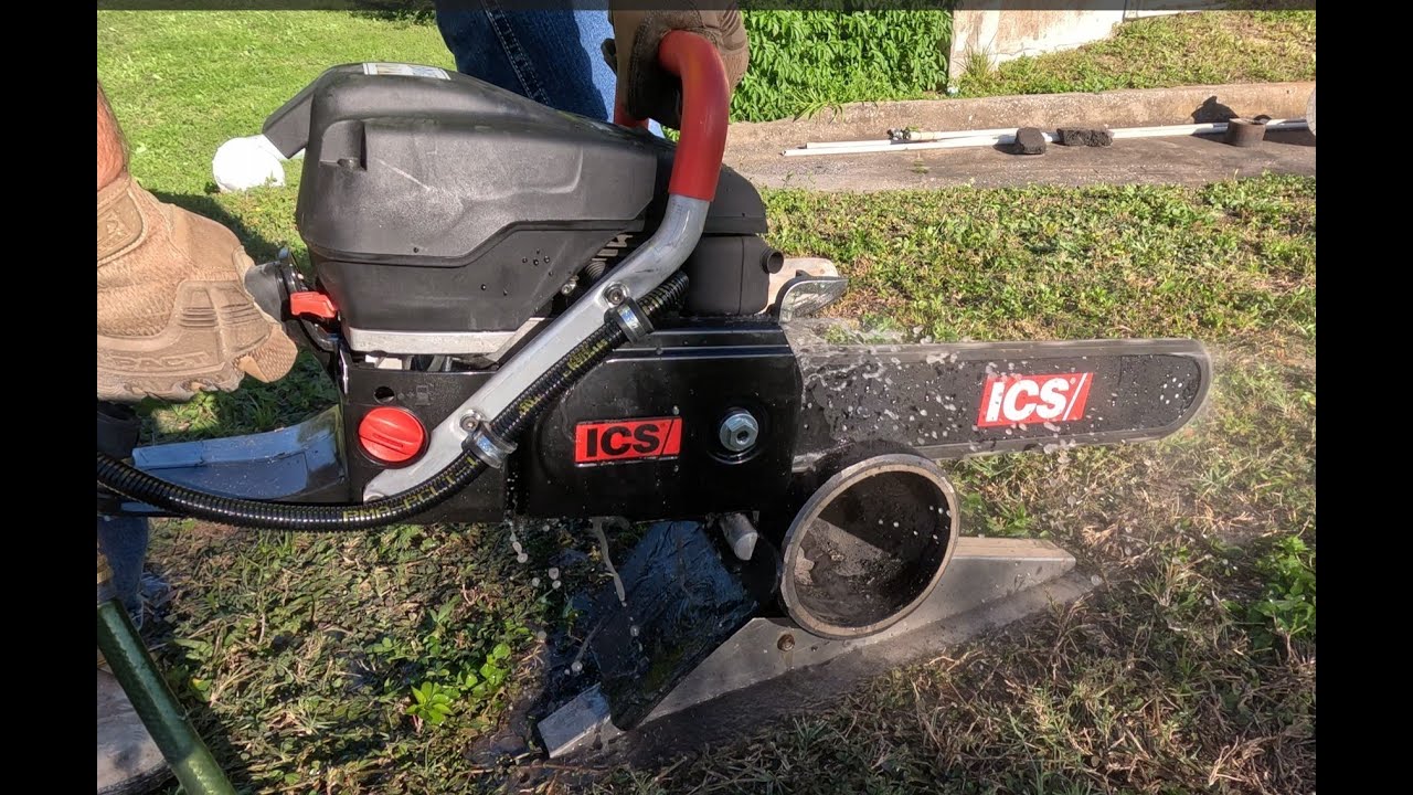 ICS Chainsaw Ductile Pipe Set up