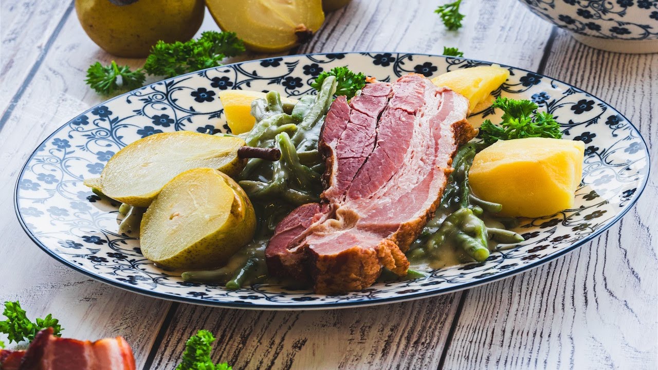 Birnen Bohnen und Speck wie bei Oma einmal normal und einmal Sous vide gegart, Hausmannskost,