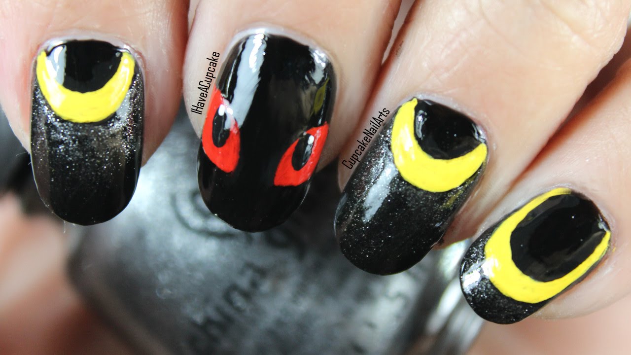 Pokemon Nail Art - Umbreon Nails