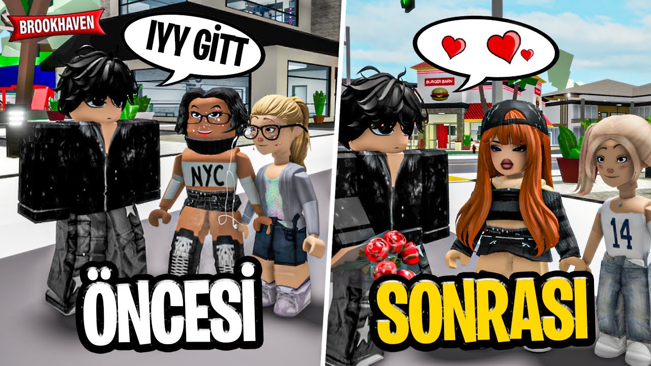 ÇİRKİN KIZ OLDUM SONRA GÜZELLEŞTİM 😱 #1 roblox brookhaven 🏡rp
